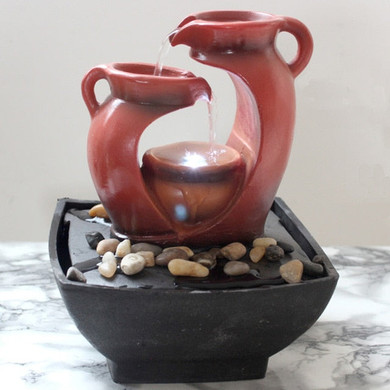 Resin Water Fountains Indoor Decoration Creative Craft Home Decor Home Figurines Feng Shui Water Fountain Office Home Decoration