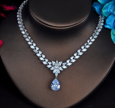 Exquisite 4 Piece CZ Platinum Jewelry Set