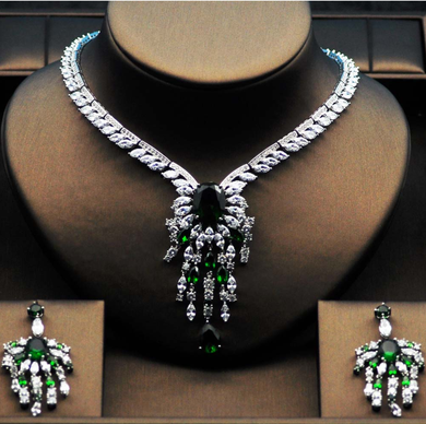 Luxe Platinum CZ Jewelry Set
