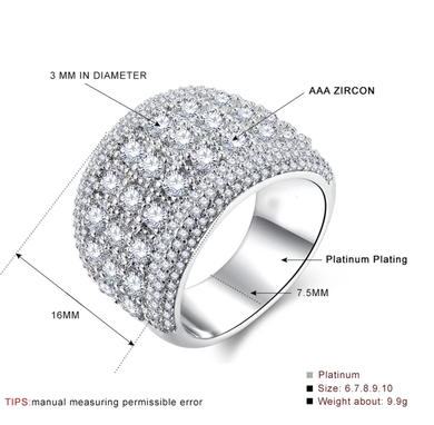 CZ Platinum Ring