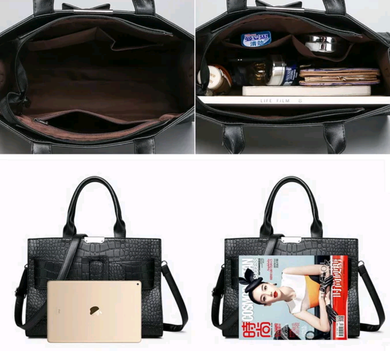 Luxury Alligator Embossed Executive Messenger Bag