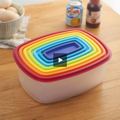 7 PCS Rainbow Food Storage Box