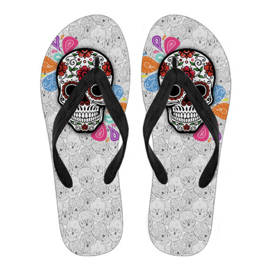 Sugar Skull Flip Flops