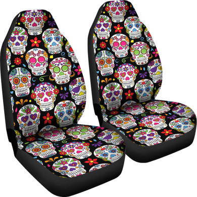 Colorful Sugar Skull III Car Seat Covers