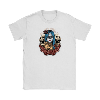 Blue Hair Sugar Skull Tee