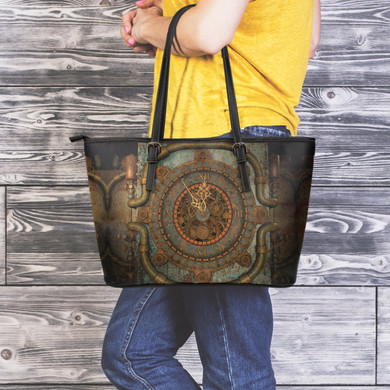 Steampunk Vintage Clock Large Tote