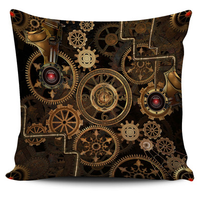 Steampunk Gears Pillow Cover