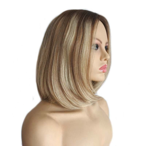 Best Women's European Sheitels Human Hair Wigs Blonde Highlights High Quality Wigs For White Women