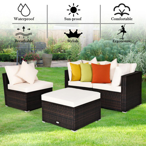 Patio Rattan Wicker Sofa Furniture Set