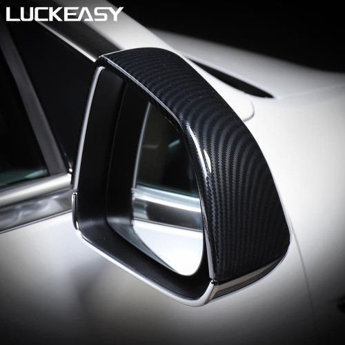 LUCKEASY Car Rearview Mirror Cover Side for Tesla Model 3 Car rearview mirror cover ABS  2pcs/set