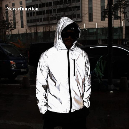 Men Spring Autumn full reflective Windbreaker waterproof Jacket