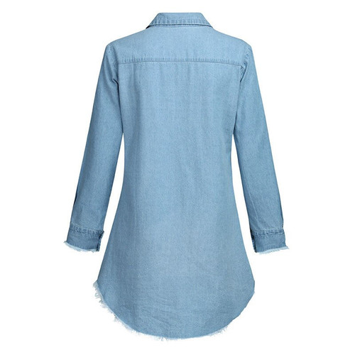 Denim Long Sleeve Shirt Dress