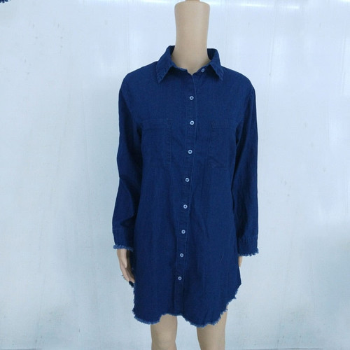 Denim Long Sleeve Shirt Dress