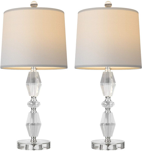 Crystal Table Lamp Set of 2 for Bedroom 22.5”.