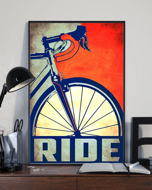 Bicycle Ride Poster For Wall Art Living Room Home Rustic Decor Gifts For Bike Riders