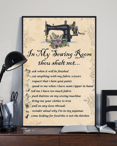 In My Sewing Room Thou Shalt Not Poster Gift For Sewers For Wall Art Home Indoor Decoration