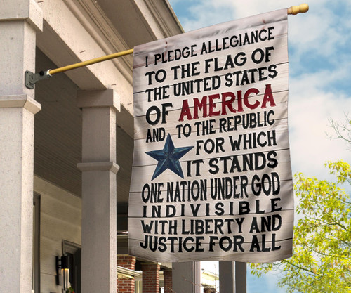 I Pledge Allegiance Flag American Pride Fourth Of July Patriotic Wall Art Indoor Decoration