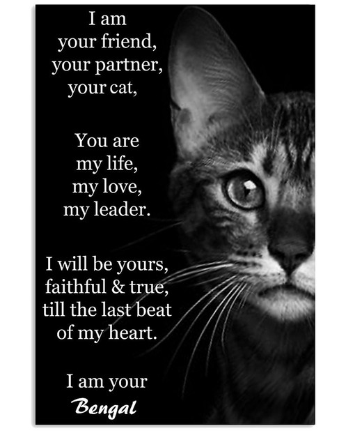 Bengal Cat I Am Your Friend Poster, Poster Decorations Cat Wall Art