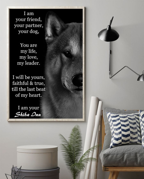 Shiba Inu I Am Your Friend Poster, Dog Decorations Dog Wall Art