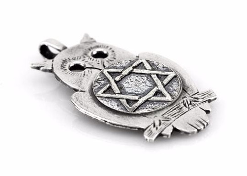 coin necklace with the Star of David coin medallion on owl jewish jewelry Star of David pendant owl jewelry