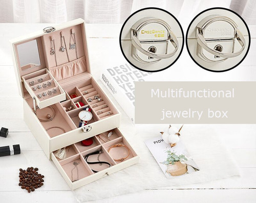 Korean Multi-layer Multi-Function Large Capacity Leather Jewelry Box