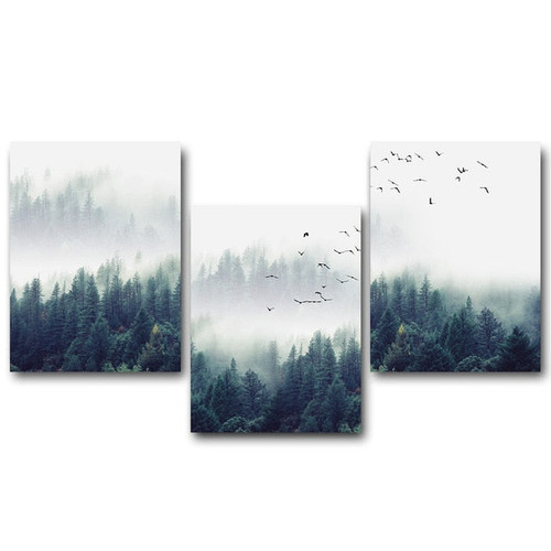 Forest Landscape Wall Art Canvas Poster Decorative Picture for Living Room