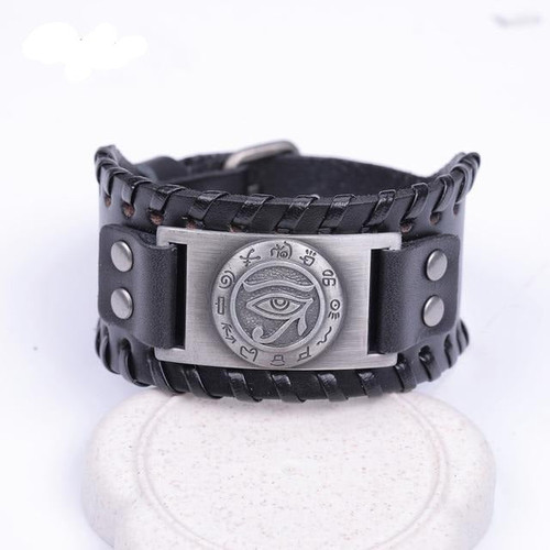 Eye of Horus Genuine Leather Strap Bracelet