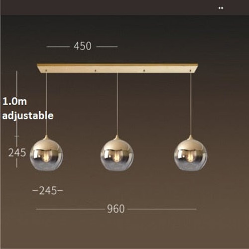 LukLoy Kitchen Island Lamps Gold Silver Glass Ball Bar Counter Pendant Lights Dining Table Hanging Lights Suspension Lighting