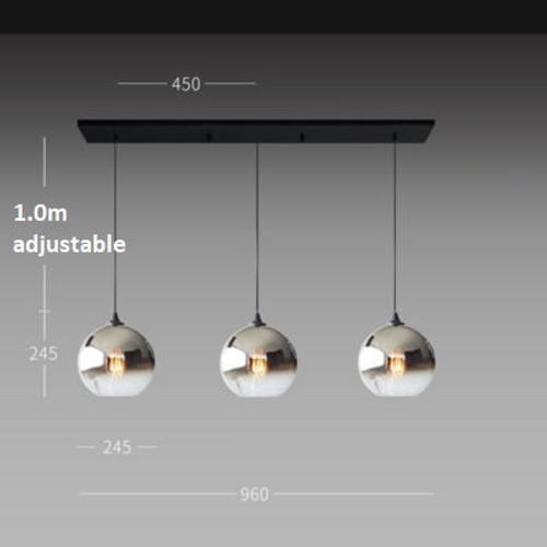 LukLoy Kitchen Island Lamps Gold Silver Glass Ball Bar Counter Pendant Lights Dining Table Hanging Lights Suspension Lighting