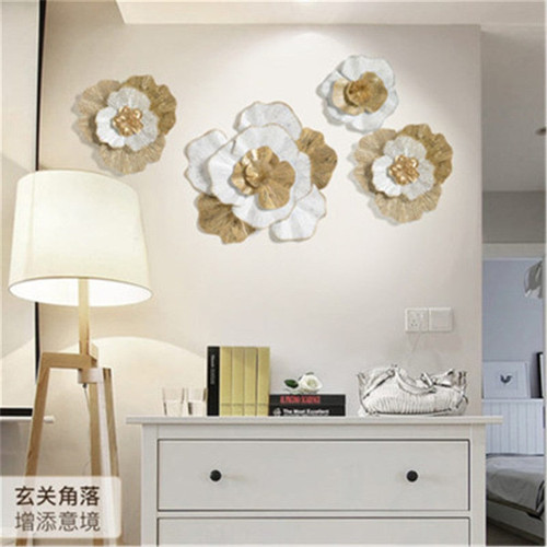 Countryside Stereoscopic Pierced Simulation Flowers Iron Art Wall Hangings Fashion Living Room Wall Art Decorations X2696