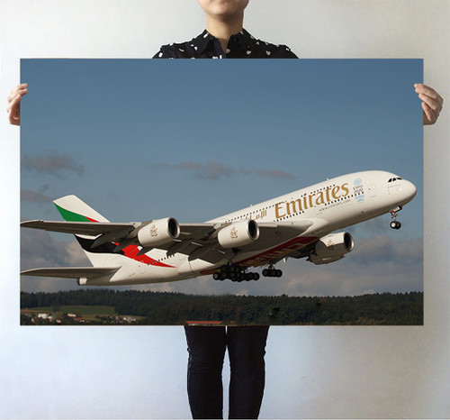 Departing Emirates A380 Printed Posters