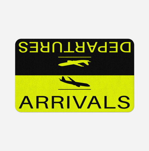 Departure and Arrivals (Yellow) Designed Bath Mats