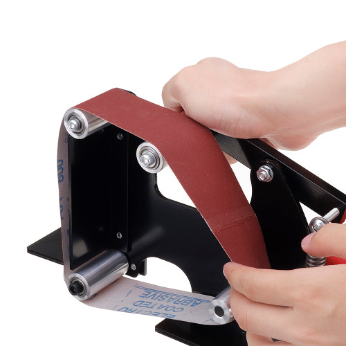 Drillpro Large Size Angle Grinder Belt Sander Attachment 50mm Wide Metal Wood Sanding Belt Adapter for 115 125 Angle Grinder