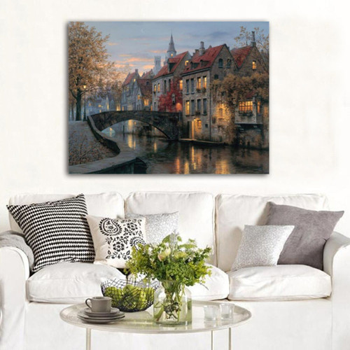 40x30cm Cityscape River Print Art Paintings Picture Poster Home Wall Art