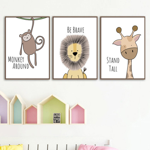 Cute Animal Home Decorations Room Canvas Print Picture Wall Art Painting Xmas Gift