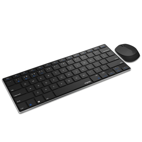 Rapoo 9000G Wireless Keyboard & Mouse Set bluetooth 3.0/4.0 2.4GHz Multi-Mode 78 Keys Keyboard 1300DPI Mouse for Mac Windows (Black)