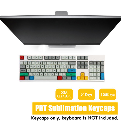 Feker 61/104 Keys D2 Keycap Set DSA Profile PBT Sublimation Keycaps for Mechanical Keyboard