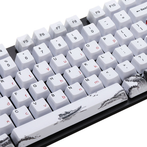 MechZone 110 Keys Plum Blossom Keycap Set OEM Profile PBT Sublimation Keycaps for GH60 IKBC Ducky FILCO 61/87/96/104/108 Keys Mechanical Keyboard