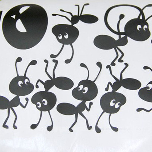 Honana DX-013 Ants Moving Decorative Wall Art Stickers Black Brown Green