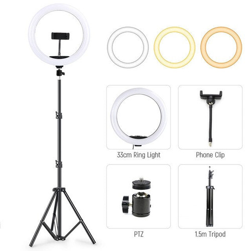 13inch LED Selfie Ring Light With Tripod Photography Lights Ring Lamp Dimmable Makeup Photo Studio Ringlight for Youtube Video