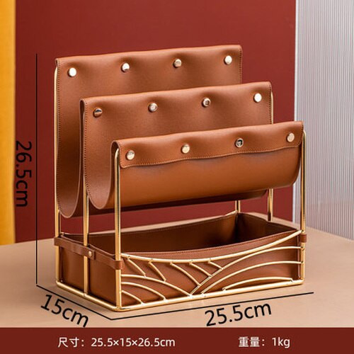 American Brown Leather Storage Basket Desktop Tissue Box Dressing Table Cosmetics Jewelry Storage Box Multifunctional Art Crafts