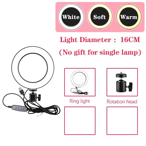 6/10inch Led Ring Light Profissional Selfie Ringlight Makeup Lamp Video Studio with Tripod 1.1/1.6M Stand For Youtube Tik Tok