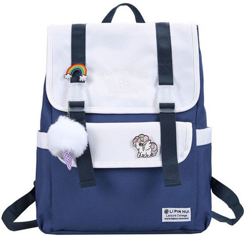 Women Oxford Cute Backpack Badge Student Female College School Bags Harajuku Buckle Girl Backpack Kawaii Book Ladies Bag Fashion