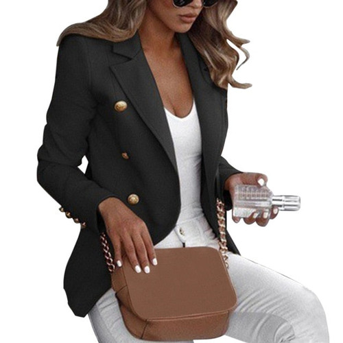 Women Long Sleeve Formal Blazer Jackets Cardigan Office Work Lady Notched Slim Fit Suit Business Autumn New Outerwear Tops