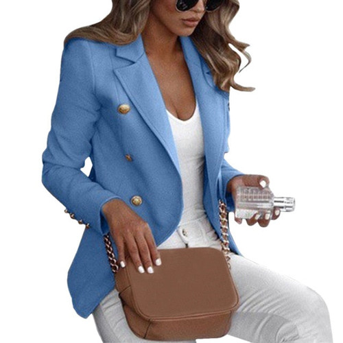 Women Long Sleeve Formal Blazer Jackets Cardigan Office Work Lady Notched Slim Fit Suit Business Autumn New Outerwear Tops