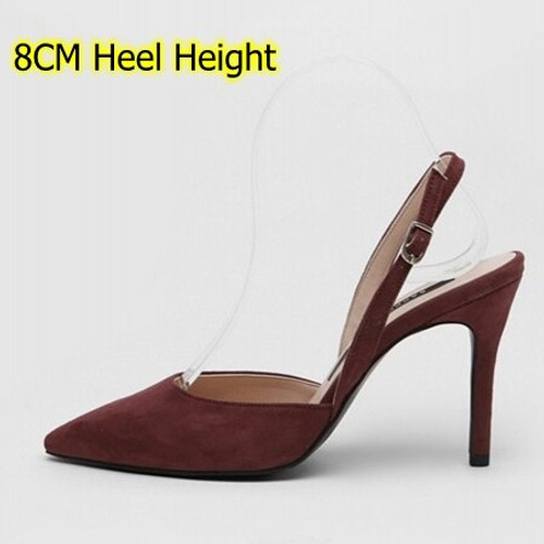 Plus:34-41 Summer Flock Leather 10CM/8CM High-heeled Fashion Sexy Sandals Formal Dress Wedding Shoes Buckle Pumps B0056