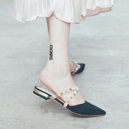 2019 Spring Summer Shoes Woman Outside Slippers Fashion Rivet Design Female Slides Square Heel Ladies Slip On Sandals SH022302