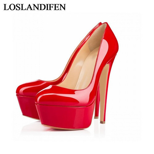 Sexy 14Cm High Heels Women Platform Pumps New Fashion Wedding Party Shoes Customize Red Bottoms Shoes Plus Size 35-42 NLK-A0042