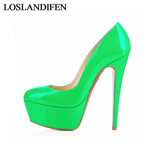 Sexy 14Cm High Heels Women Platform Pumps New Fashion Wedding Party Shoes Customize Red Bottoms Shoes Plus Size 35-42 NLK-A0042