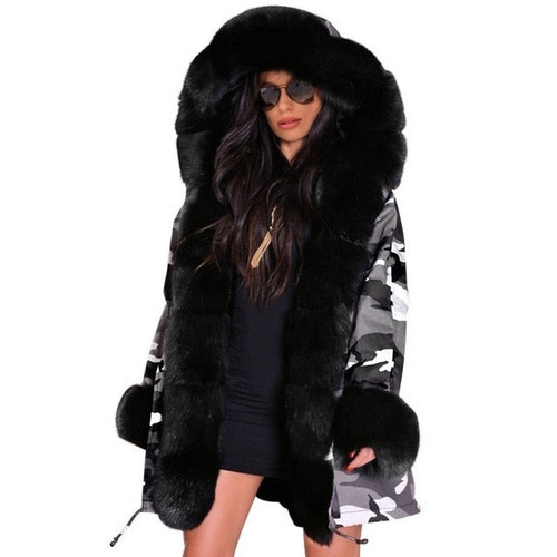 Ruiyige 2018 Winter Jacket Women Cotton Wadded Fur Hooded Coat Casual Ladies Warm Parkas Women Winter Coats Jaqueta Feminina
